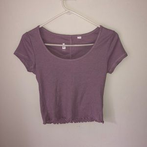 Pac Sun Purple Lettuce Cut Tee